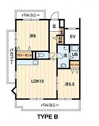 プレステージ 2LDKの間取図画像