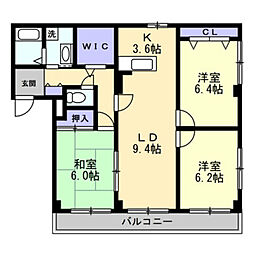 フィネス高須 3LDKの間取図画像