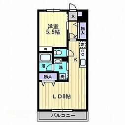 アクセスコート 1LDKの間取図画像