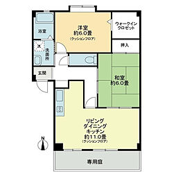 フォブール稲毛 2LDKの間取図画像