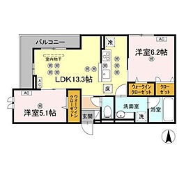 GraceCourt 2LDKの間取図画像