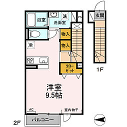 ヴィラ新本町 ワンルームの間取図画像