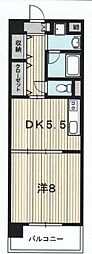 リーヴァ・ビスタ北本町 1DKの間取図画像
