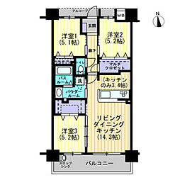 アルファスマート南国III 3LDKの間取図画像