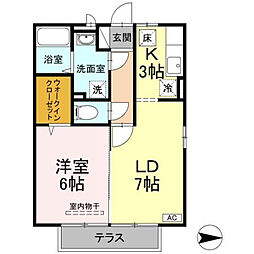 パンシオーネ 1LDKの間取図画像