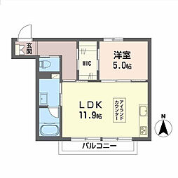 シャーメゾン 神田ガーデン 1LDKの間取図画像