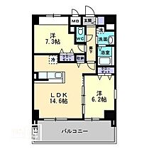 ケイマイティII 1101 ｜ 岡山県倉敷市幸町6丁目（賃貸マンション2LDK・11階・62.41㎡） その2