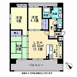 ボヌール新倉敷 3LDKの間取図画像