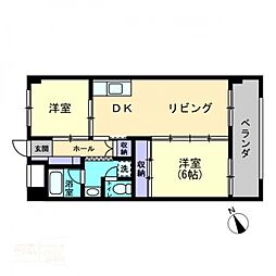 パルティーレ 3階2LDKの間取り