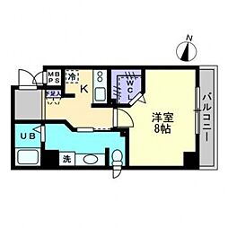 ミスト・イヨウ 2階1Kの間取り