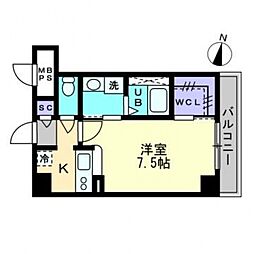 ミスト・イヨウ 4階1Kの間取り