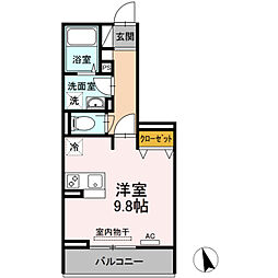 ドルフオーベン 3階ワンルームの間取り