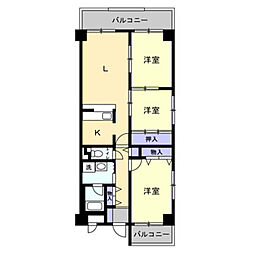 メゾンエル木之庄 4階3LDKの間取り