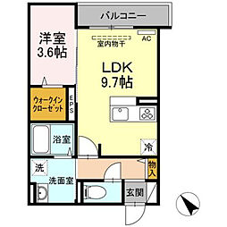 カサぺぺ 2階1LDKの間取り