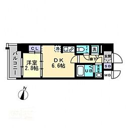 MirageParkFront 1DKの間取図画像