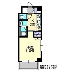 シンメイロード 1Kの間取図画像