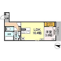 グリシーナヴァッレ 1LDKの間取図画像