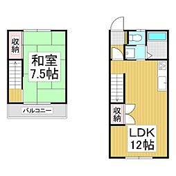 ビラ南丘B 1階1LDKの間取り