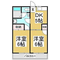 メゾン・ド・ヴェールα 4階2Kの間取り
