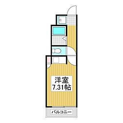 アプリコット21 ワンルームの間取図画像