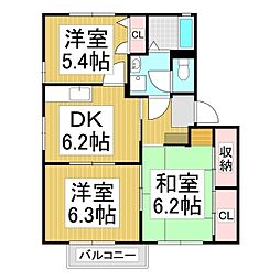 サンハイツ　伊藤 1階3DKの間取り