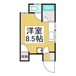 第三白沢荘 2階1Kの間取り