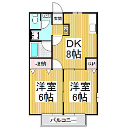 HSマンション 2DKの間取図画像