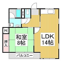グランデ・ソット上の原 1LDKの間取図画像