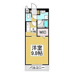 コンフォーティア伊那中央A 1Kの間取図画像