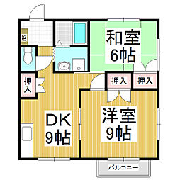 中央コーポ 2DKの間取図画像