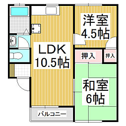 カーサセレステ 2LDKの間取図画像