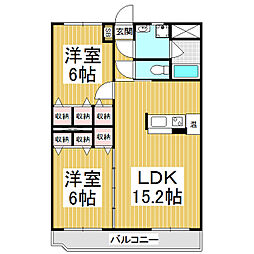 ブレイントレド 2LDKの間取図画像