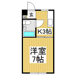 リバーサイドハイム 1Kの間取図画像