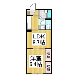 フレグランス上の原1番館 1LDKの間取図画像