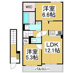ベルフィオーレB 2LDKの間取図画像