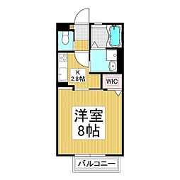コンフォーティア伊那インターA棟 1Kの間取図画像
