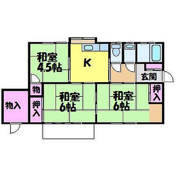 松末1丁目9－3貸家 1｜愛媛県松山市松末1丁目(賃貸一戸建3K・1階・54.15㎡)の写真 その2