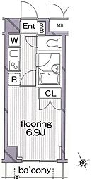 グランヴァン阿佐ヶ谷II 3階1Kの間取り