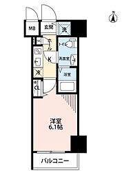 ガーラ・シティ王子 11階1Kの間取り