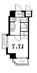 プレール東神田 4階1Kの間取り