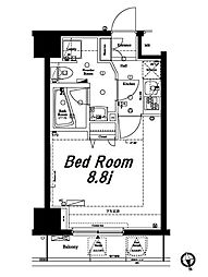 AXAS神楽坂Sta. 3階1Kの間取り