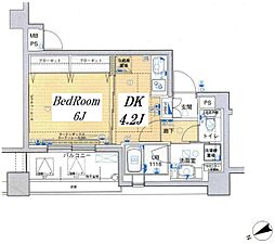 メインステージ上野 8階1DKの間取り