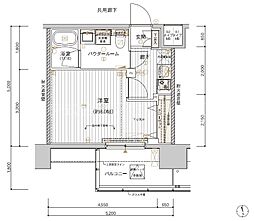 メインステージ東日暮里 1Kの間取図画像