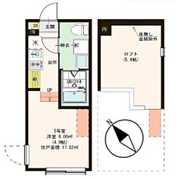 ハーモニーテラス金町2 1Kの間取図画像