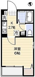 エクセラン下丸子 1Kの間取図画像