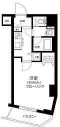 レガリアタワーレジデンス 1Kの間取図画像