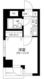 フェルテロアール祐天寺 1Kの間取図画像