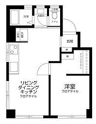 小林ビル 1LDKの間取図画像