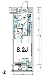 メインステージ森下駅前 1Kの間取図画像