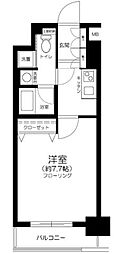 プレール・ドゥーク京橋 1Kの間取図画像